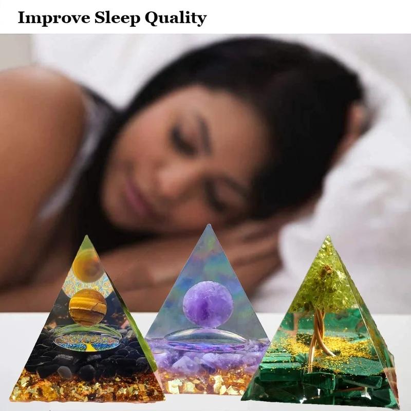 Pyramid Amethyst Peridot Meditation Tool Healing Crystal Energy Saving Quartz Home Decoration Crafts