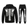 Men's Funny Skeleton Hoodie Halloween Costume Set with Long Sleeve Pullover and Pants