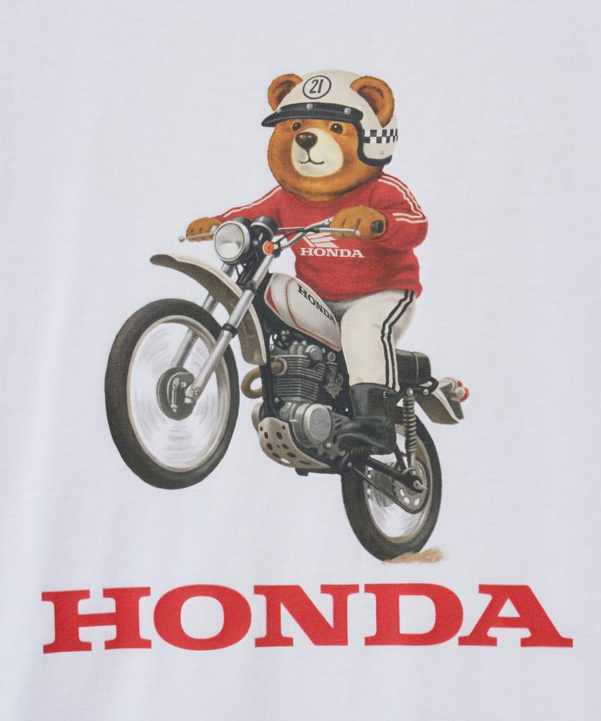 PHYPS MOTORCYCLE Offroad Bear Short Sleeve White