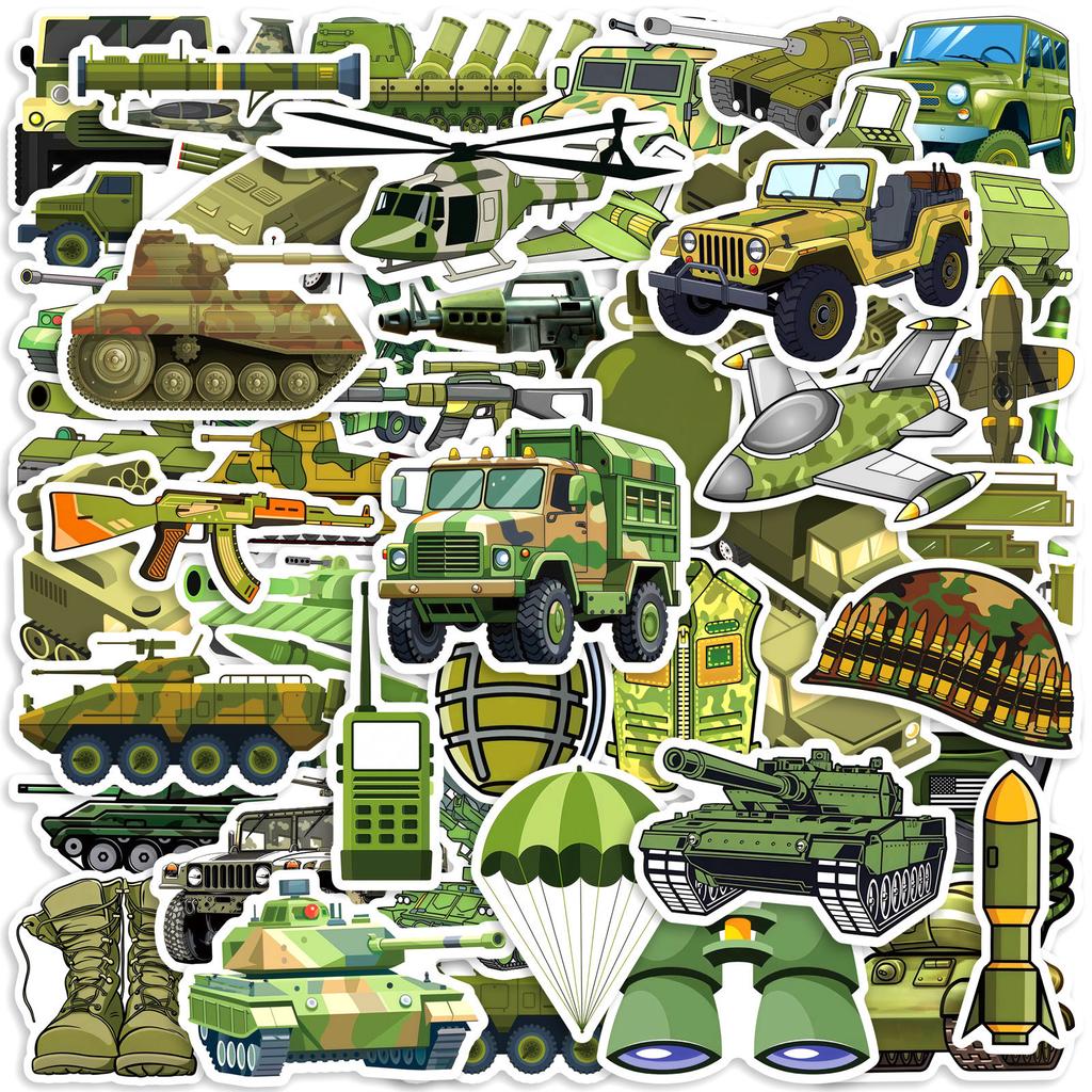 50/100 Stück Panzerraketenhubschrauber Militärische Tarnausrüstung Enthusiasten-Aufkleber für Tasse Skateboard Koffer Helm Auto Fahrrad