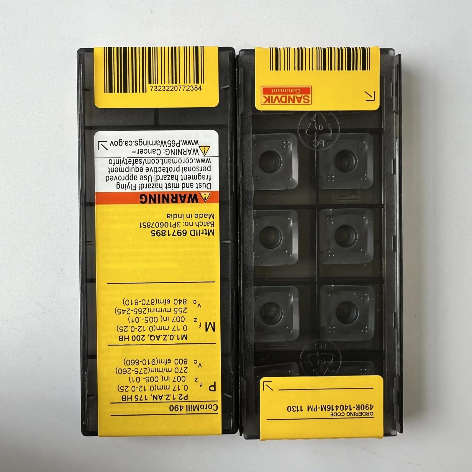 

Original Sandvik / 490R-140416M-PM 1130 / CNC lathe carbide blade 10 Pcs