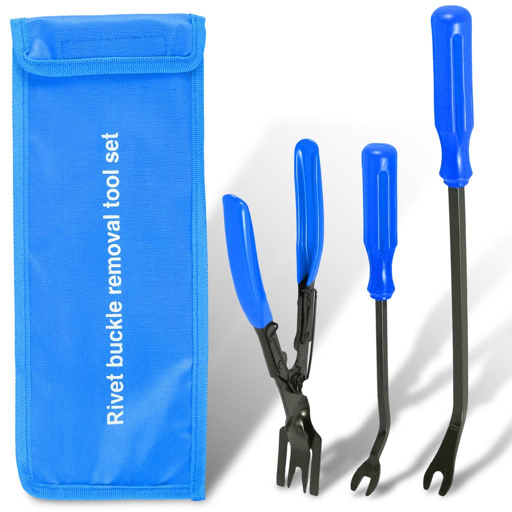 3Pcs Car Clip Pliers Fastener Remover Set Auto Trim Rivet Removal Tool Kit Anti Slip Car Door Panel Dashboard Repair Tool