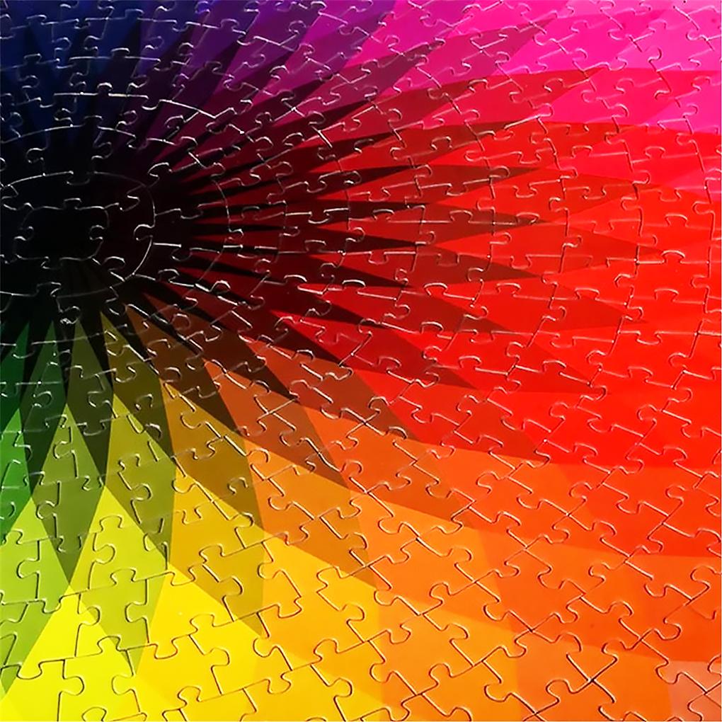 1000 Pcs/set Colorful Rainbow Round Geometrical Photopuzzle Adult Kids DIY Educational Toy Jigsaw Puzzle Paper