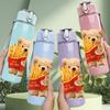 1PC Bear Holding French Fries Cartoon 750ml Color Plastic Sports Water Bottle Leakproof Flip Straw Lid Suitable for Sports Office Home Use