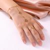 Light Luxury Four-Leaf Clover Full Diamond Women's Stainless Steel Hand Back Finger Chain