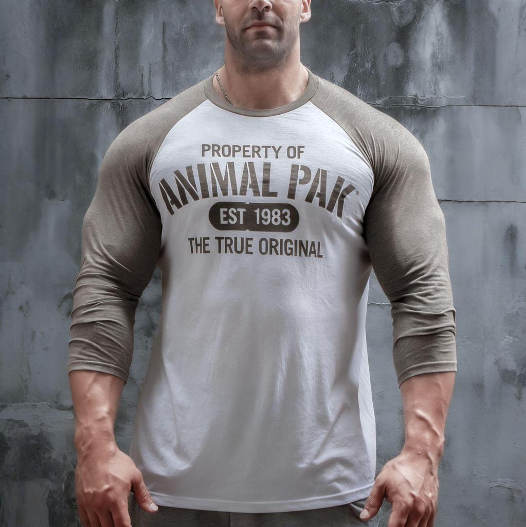 "Beast Fitness Herren Raglan Kurzarm Bodybuilding Shirt - Europäische und Amerikanische Große Größen"