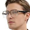 BT6.0 AI Transparent Smart Glasses Type-C Charging Lightweight Headphones Glasses HiFi Stereo Headset Eyeglass for Office