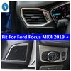 Stříbrný Dekorativní Kryt Panelu Reproduktoru Dveří / Předního Výdechu Klimatizace / Spínače Světlometů Příslušenství Pro Ford Focus MK4 - 2025