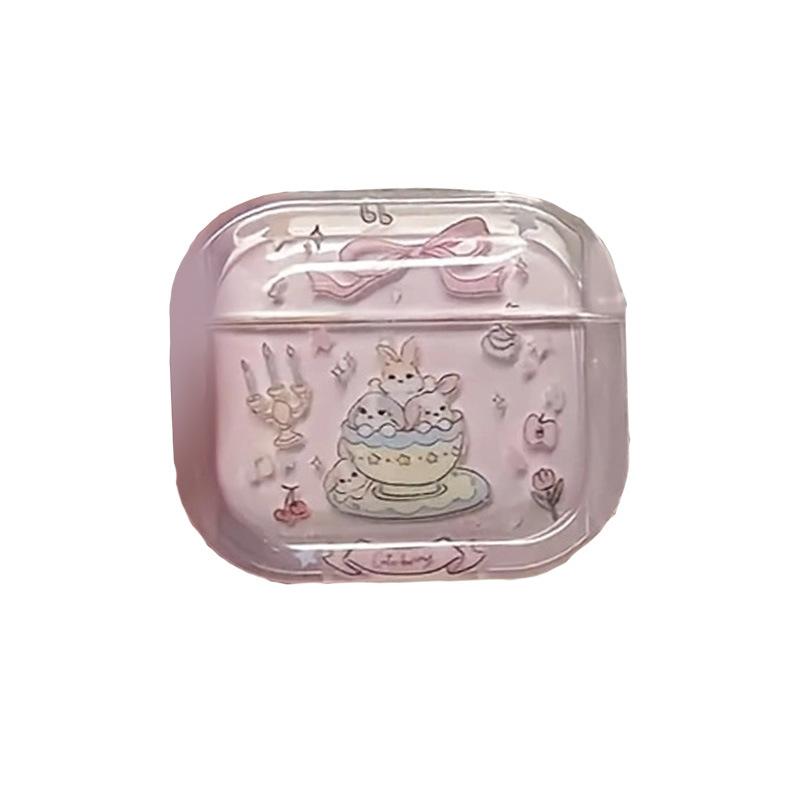 Cartoon Rabbit Love Pendant Silicone Earphone Cover, Suitable for AirPods 1/1, AirPods Pro,