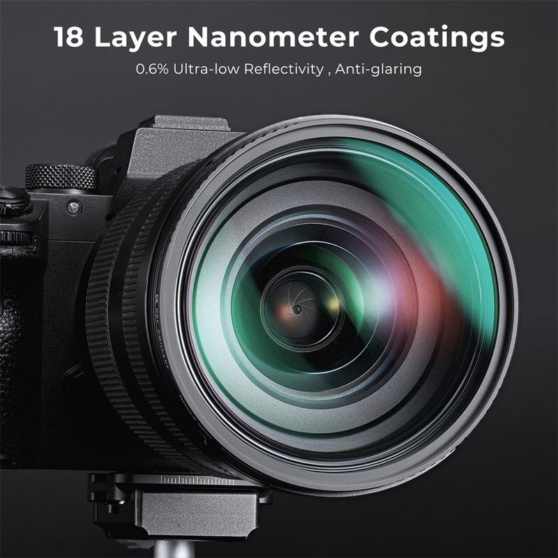 K&F CONCEPT Black Diffusion Filter 1/8 3pcs Cleaning Cloth with 18 Multi-Layer Coatings 55mm 58mm 62mm 67mm 82mm Nano K Series