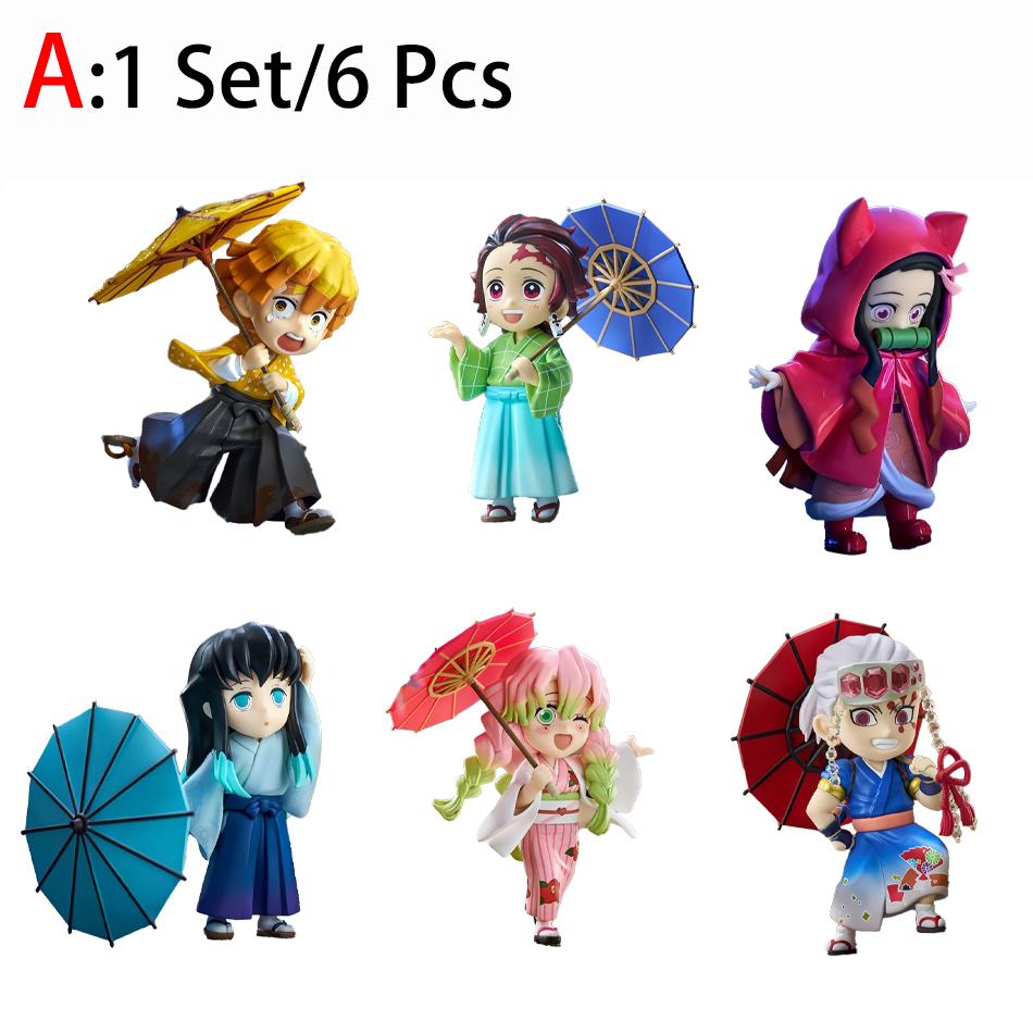 Demon Slayer Kimetsu No Yaiba Plum Rain Mystery Blind Box Tanjirou Nezuko Zenitsu Inosuke Collectible Toy Gift For Manga Lovers