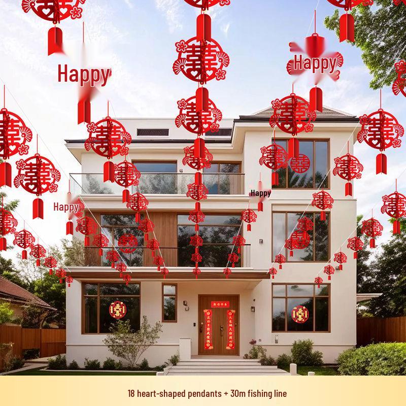 

Outdoor Wedding Lanterns with Xi Character and Floral Decor for Courtyard and Room Decorations No Specific Size