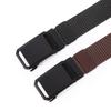 Unisex Taktischer Nylongürtel mit Legierungsschnalle und geflochtenem Lederdetail