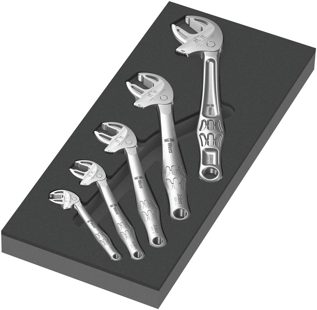 WERA JOKER6004 Wrench Set with Foam Insert 5-Piece Self-Setting (150122)