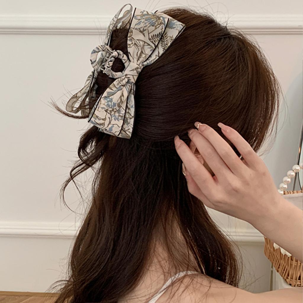 Mori Fee Gas Hinterkopf Große Schleife Scheibe Haargreifer Klemme Internet-Berühmtheit 2025 Neuer Haifischclip Kopfschmuck Haarnadel