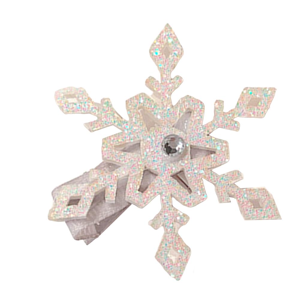 Snowflake Hair Clip Christmas Barrette Sweet Christmas Flat Clip Hairpin Christmas Elegant Hair Clip for Bunches