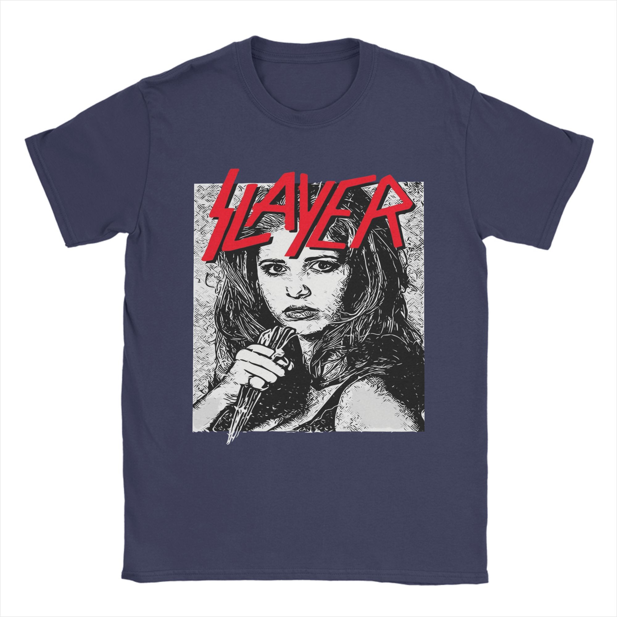 

Buffy the Vampires Slayer T Shirts Men s 100% Cotton Casual T-Shirts Crewneck Tee Shirt Short Sleeve Clothes Gift Idea 4XL