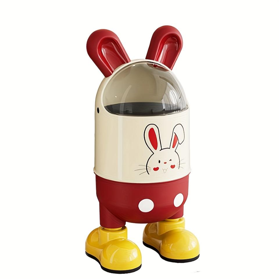 

1pc Cartoon Cute Rabbit Creative Trash Can, Home Kitchen, Bathroom, Living Room, Bedroom with Lid Cartoon Odor Sealed Trash Can