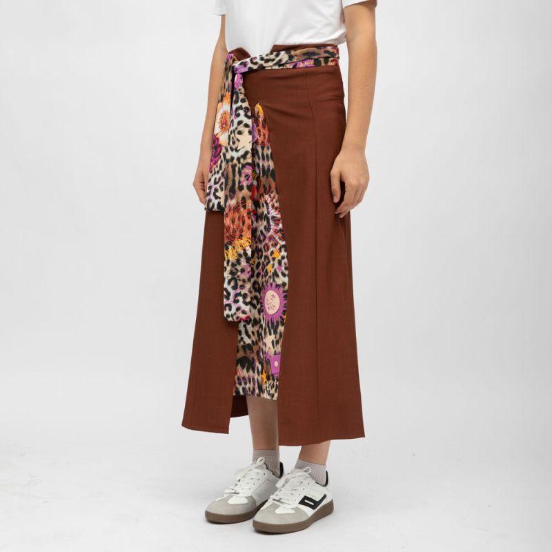 Jupe marron gab imprimé léopard Femme HOLLY AND JOEY