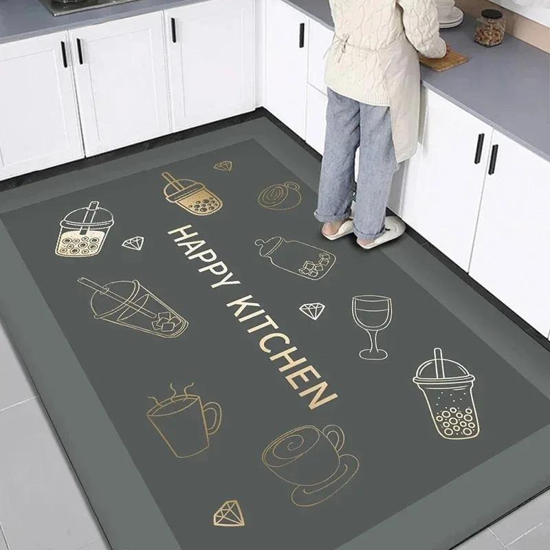 Kitchen Carpet Pvc Floor Mat Waterproof Non-slip Leather Mats Home Decoration Cartoon Rug Large Area Rugs Alfombra Cocina