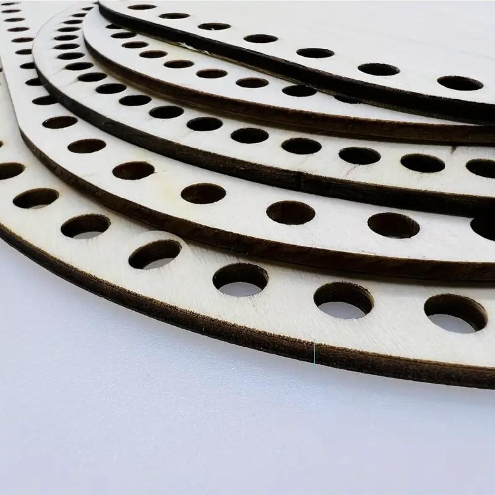 Wooden Crochet Basket Bases Oval/Round Five Sizes DIY Basket Weaving Stand Handmade Hand Weaving Supplies Crafting Crochet