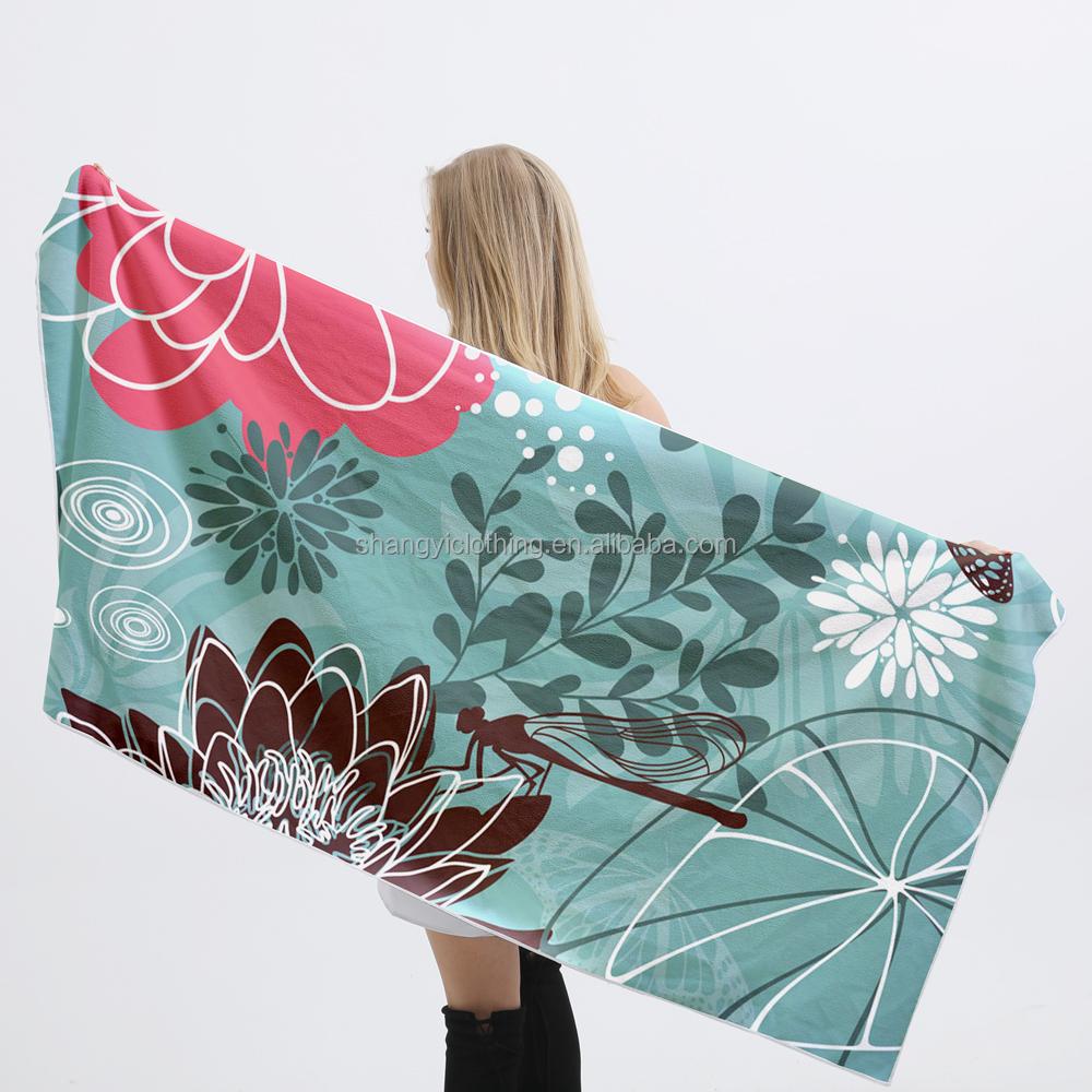 Compact Personalized Sand Free Swim Summer Microfiber Towel for Beach Personalized Beach Towel on Vacation