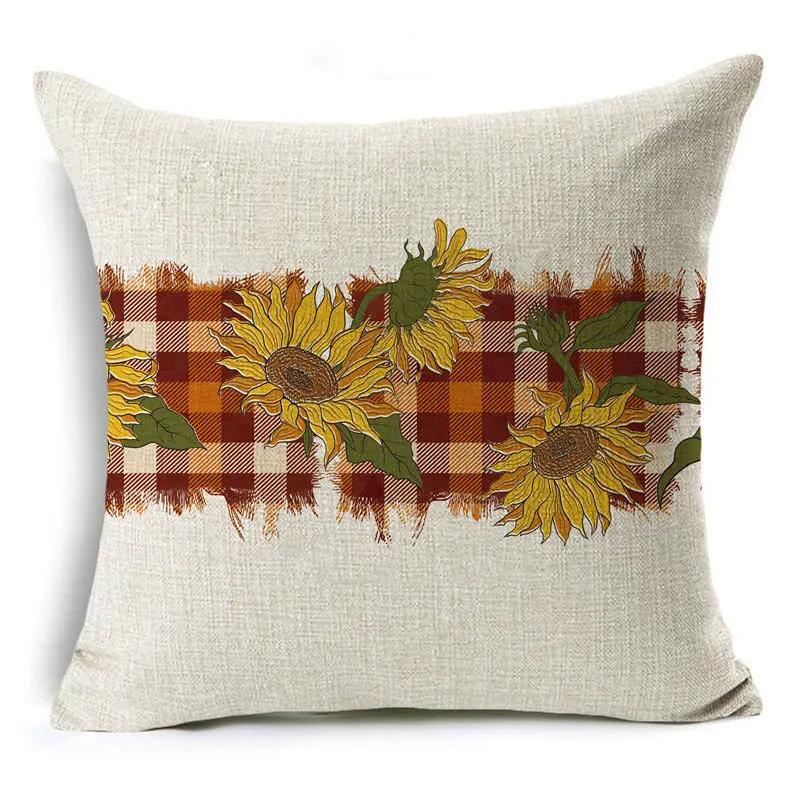 Thanksgiving Pillowcase Hello Autumn Sofa Car Pumpkin Cushion Cover Home Decoration 45*45