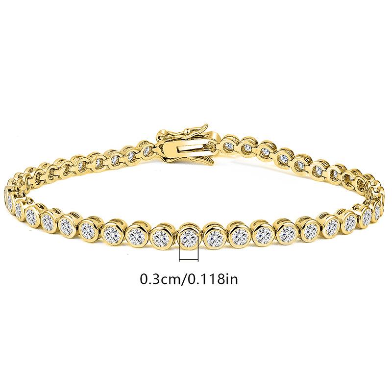 

3mm copper inlaid zircon bracelet fashion creative round bag tennis hot selling bracelet ins style 6