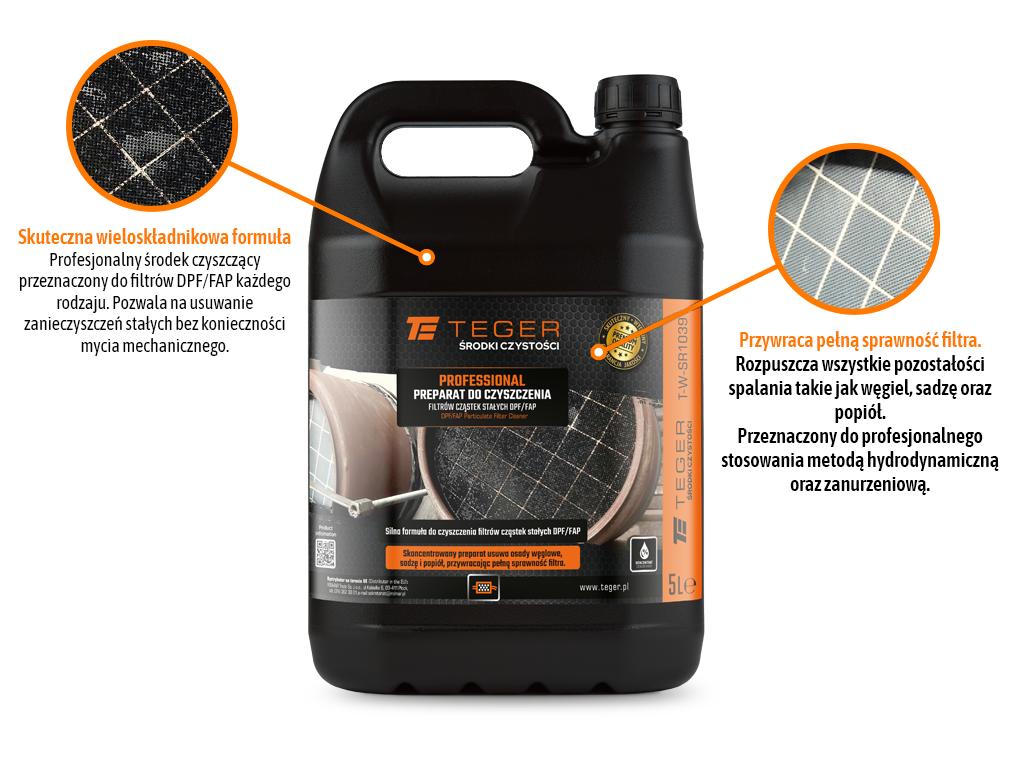 Particle Filter DPF/FAP Cleaning Preparation - Professional, 5L, Teger