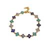 Floral Pendant Wristband With Stainless Steel And Diamond Accents For Women