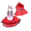 Costume Cappuccetto Rosso per Bambine da 1 a 3 Anni: Set Vestito e Mantello da Strega per Cosplay di Halloween