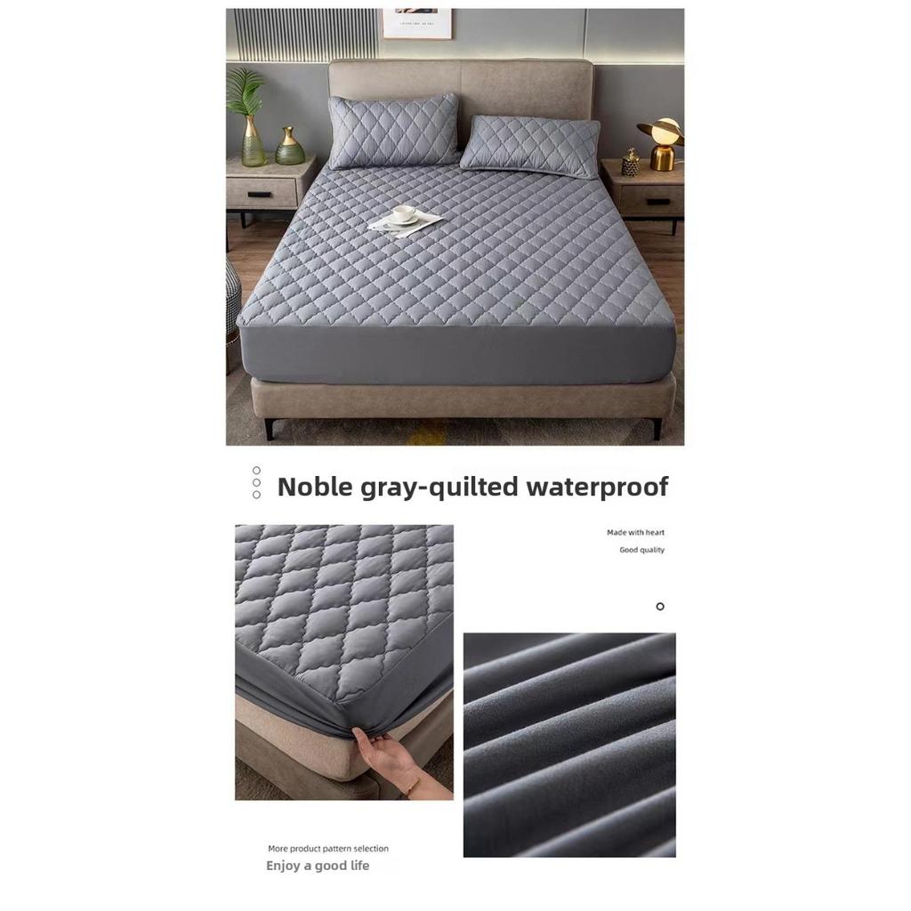 Wasserdichter Bettlaken-Schutzbezug – weich und komfortabel, dick und vollständig abdeckend, geprägtes, einfarbiges Bettlaken mit Ultraschalltechnologie