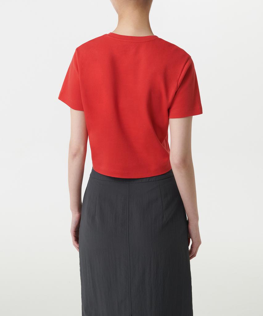 MUSINSA STANDARD WOMAN Women'S Crew Neck Crop T-Shirt [Red]