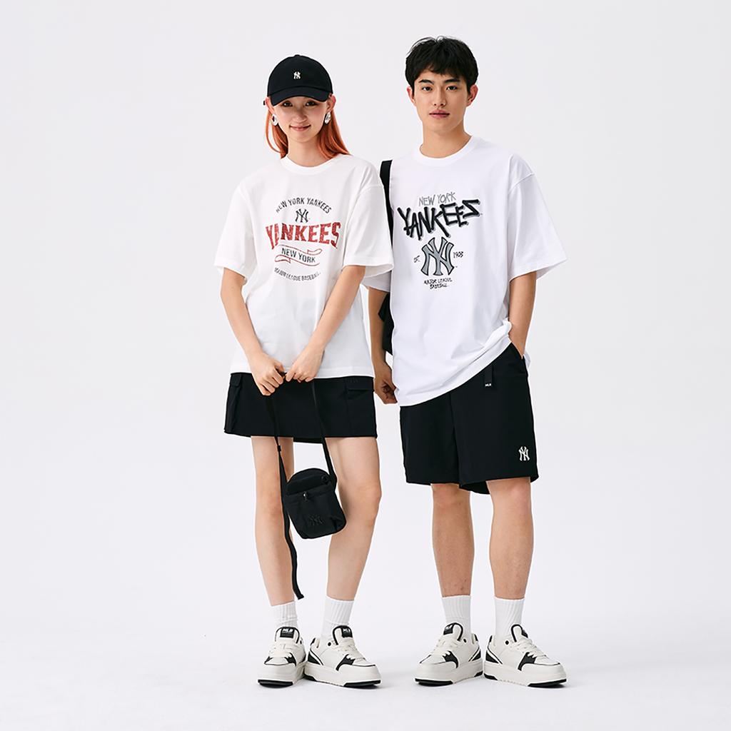 New MLB New York Yankees Basic Collection SS25 T Shirt Unisex White 3ATSB0553-50WHS