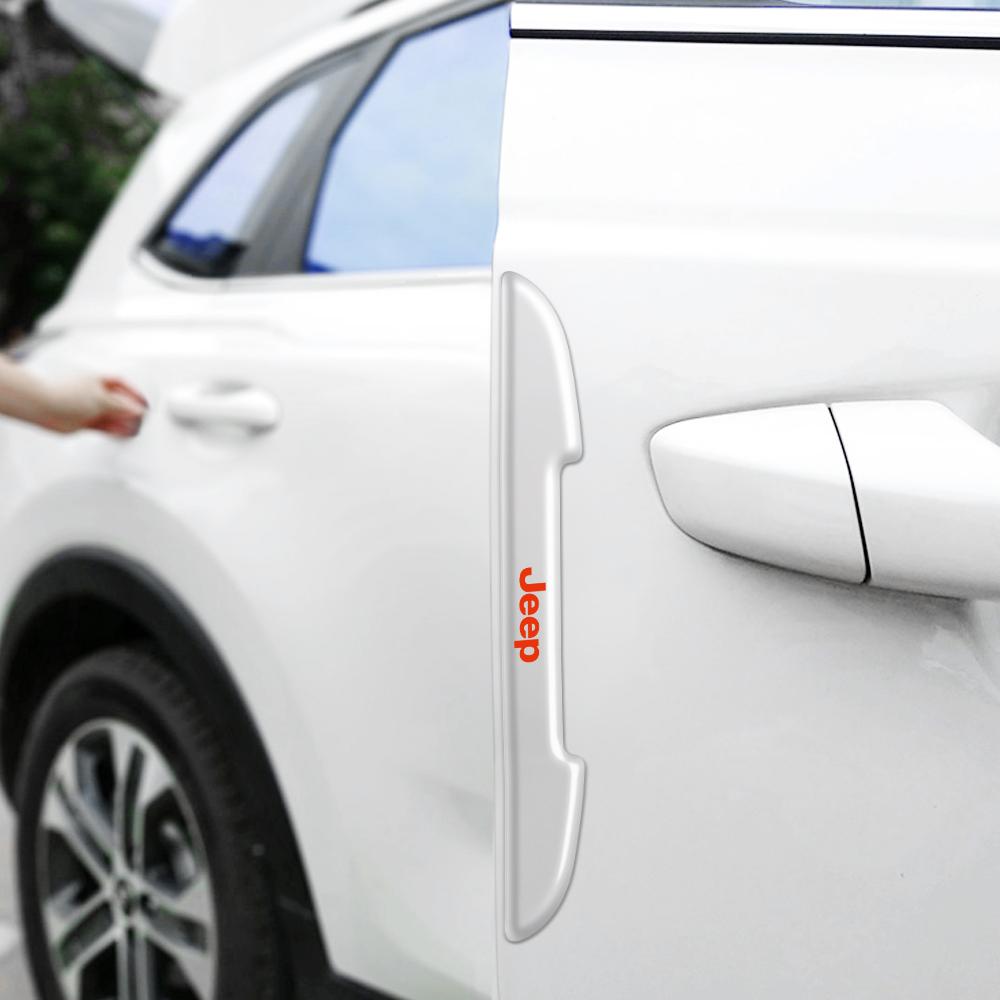 4Pcs Rubber Car Door Edge Anti-collision Strip Protector Sticker Auto Accessories For Jeep Renegade Patriot Wrangler JK Rubicon AJQ1