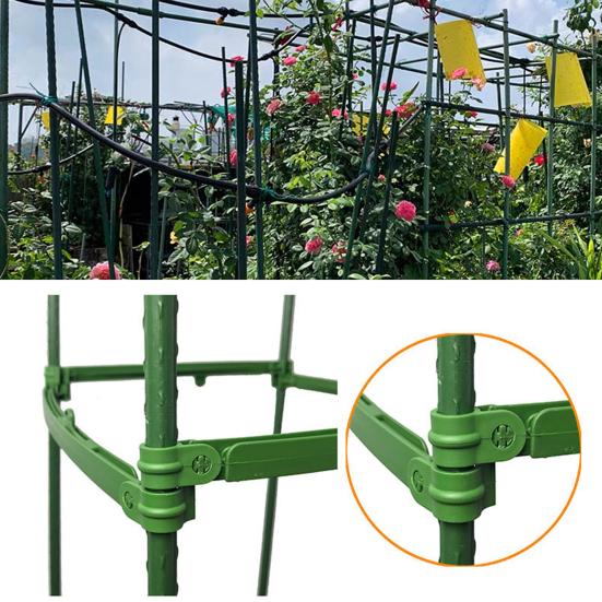 10Pcs Plant Trellis Connectors Flexible Sturdy Rust-Proof Plastic Connecting Rod Support Expandable Garden Vegetables Tomato Cage Stake Arm