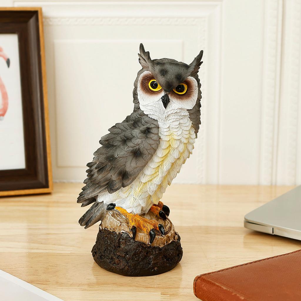 Outdoor Garden Owl Statue Resin Simulation Decoration Lifelike Anti-bird Decoy Birddriver Bird Repeller Yard Statues Sculptures