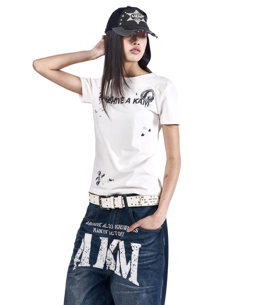 AAKAM A Kam Painted Half Top (White)
