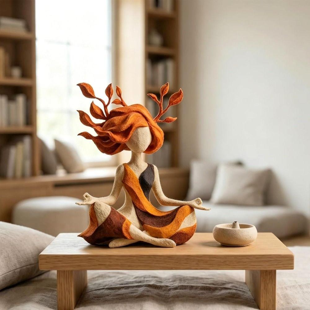 Mindfulness Abstracte Yoga Beeldje Hars Woondecoratie Standbeeld Bureau