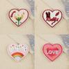 16pack Unique Heart Patches Luxurious Embroidery Patches Personality Appliques for Creative Projects