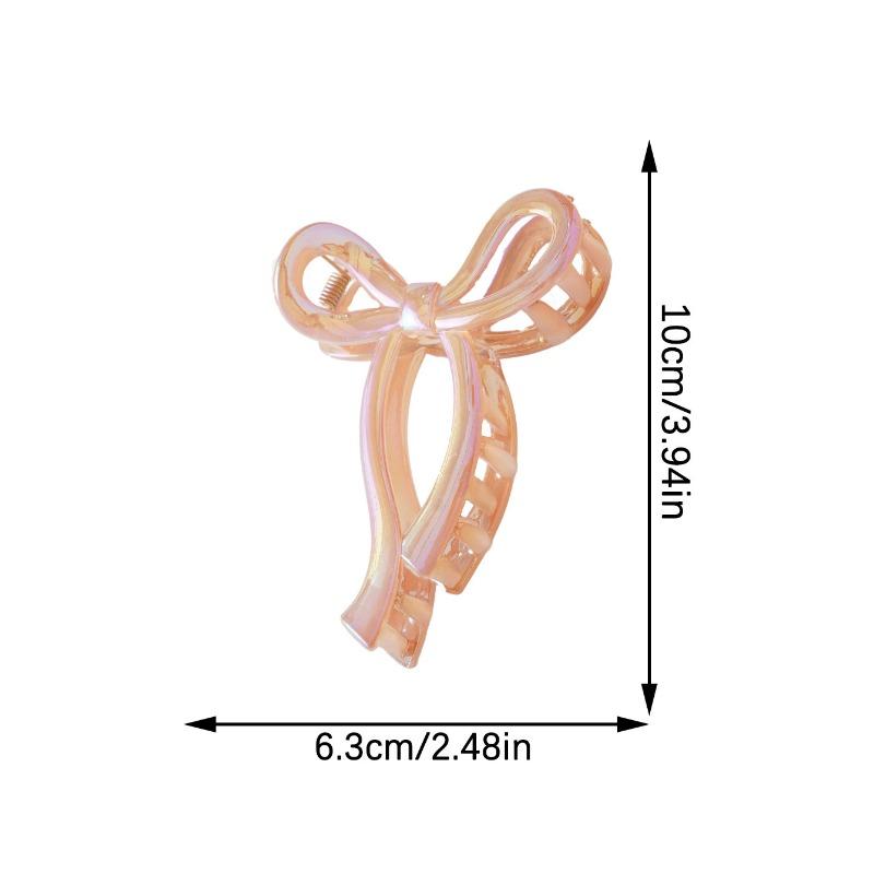 Bow Transparent Hair Clip Women's Jelly Color Shark Clip Dazzling Fashion Hair Accessories