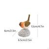 Bird Figurine with Stone Base Tabletop Sculpture Compact Decor