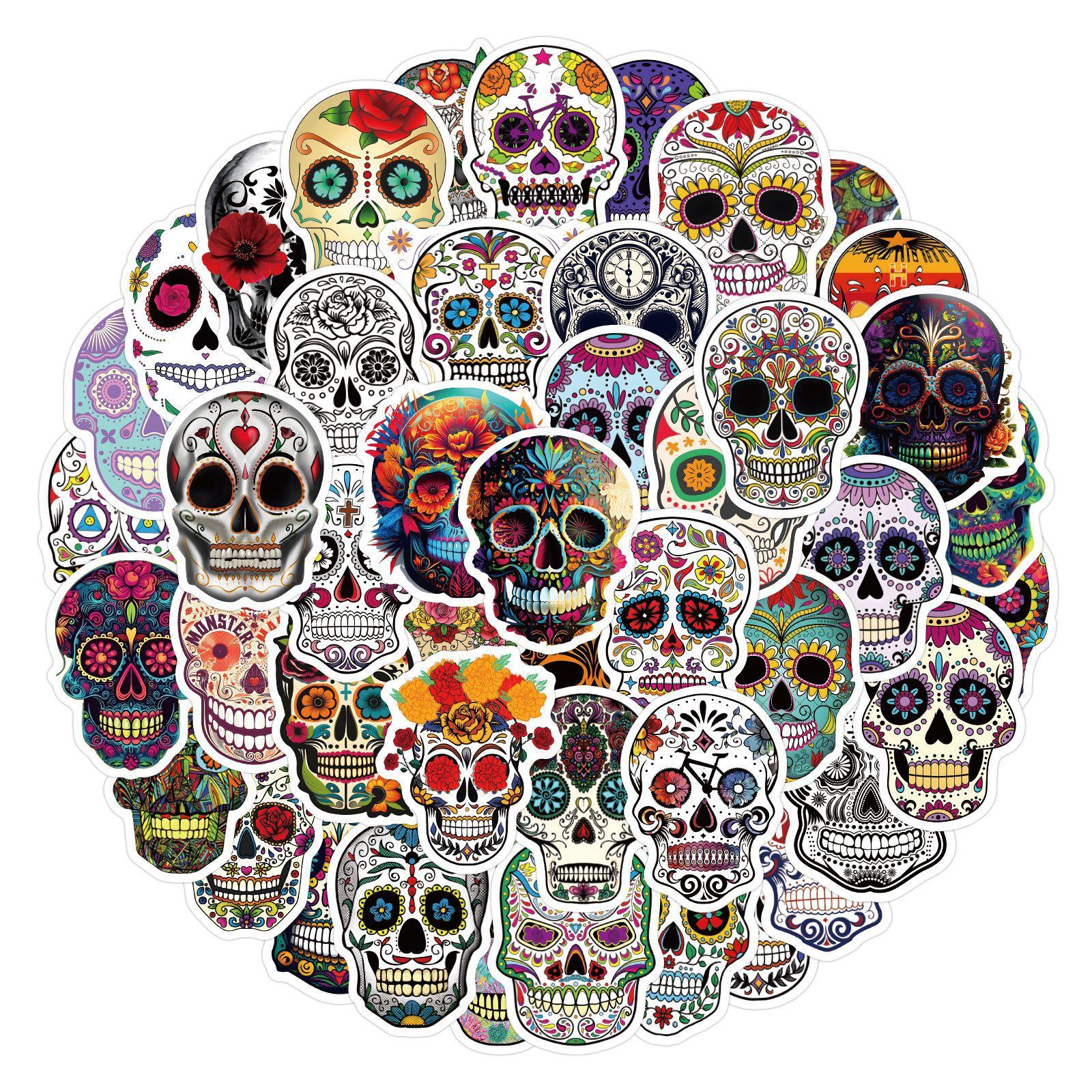 

60 Pictures Of Fantasy Horror Dia De Los Muertos Decals Decorative Suitcase Refrigerator Scooter Decals Premium