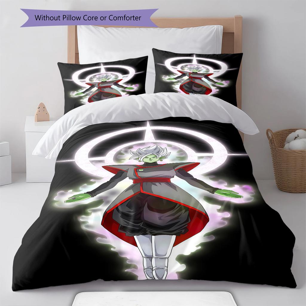 Zamasu Pattern Bedding,Quilt Set Quilt Cover Pillowcase Home Birthday Gift (1 * Duvet Cover + 2 * Pillowcase, Without Core)