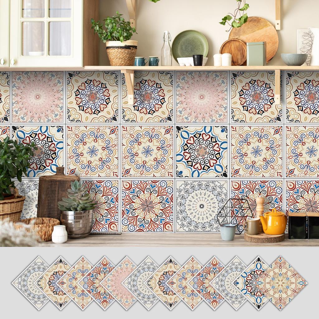 12 Self-adhesive Kitchen Waterproof and Oil-proof Wall Stickers, Bathroom Wall Decoration Renovation, Beautification Strong Wallpaper Stickers