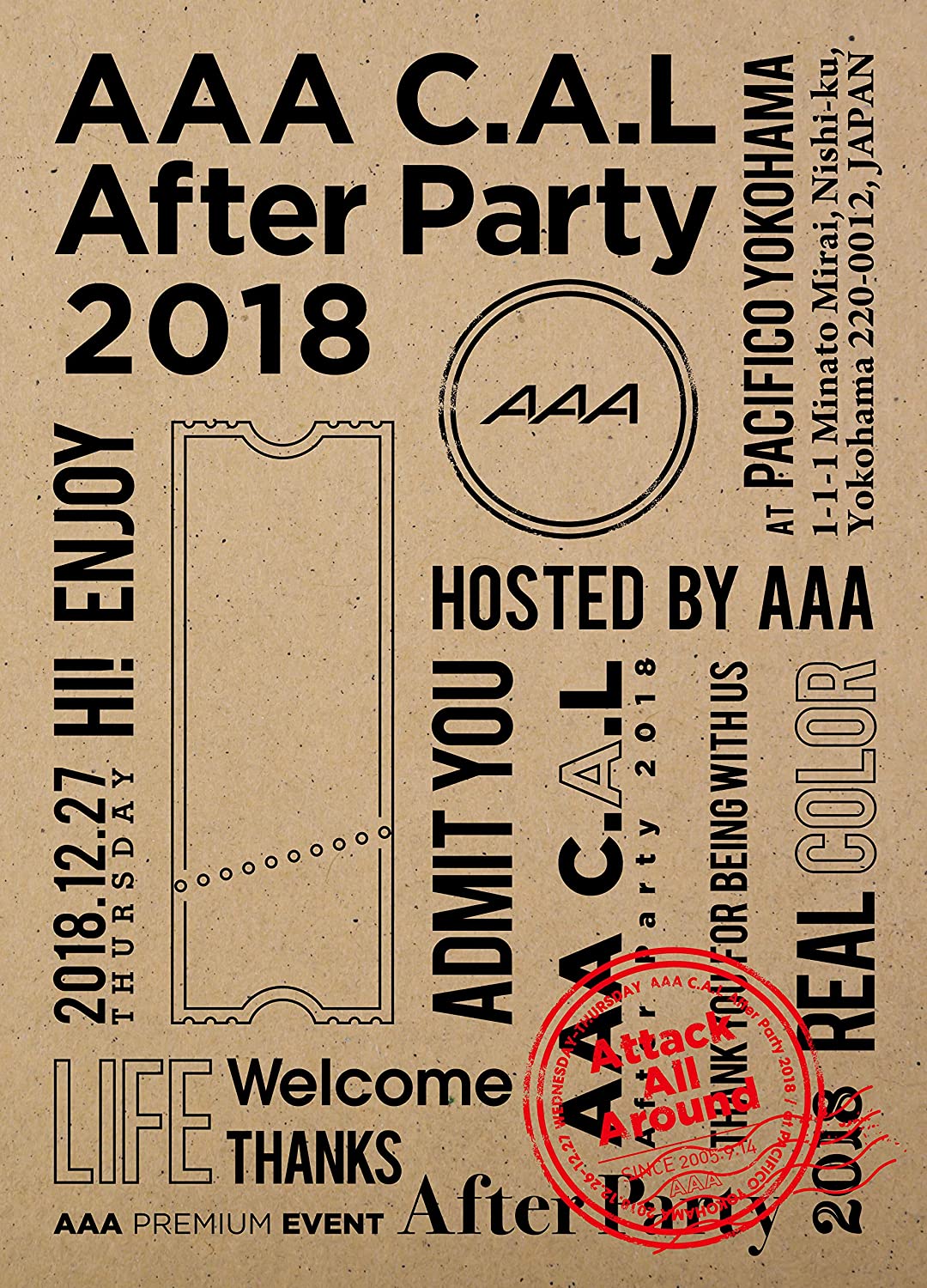

DVD DVD - AAA C.A.L After Party 2018 Japan Music Video Used