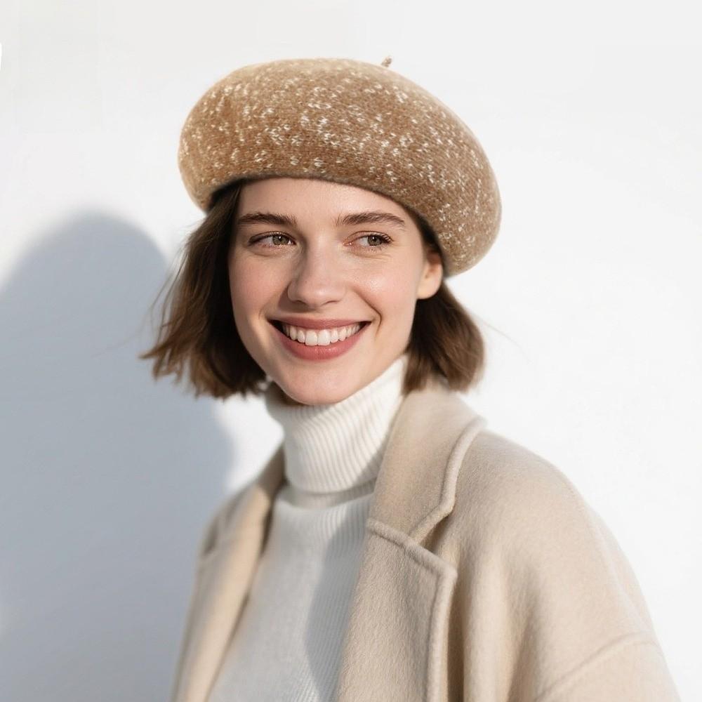 Wool Painter Caps Knitted British Beanie Hat Vintage Women Berets  Girls