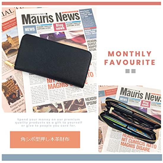 [LIKEHOUSE] Women's Long Wallet with a Sleek Round Zipper, Made of Genuine Cowhide Leather