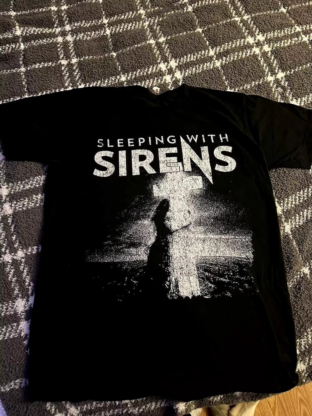 Hot Sleeping With Sirens Band Full Size Black 100% Cotton Shirt NI516 M