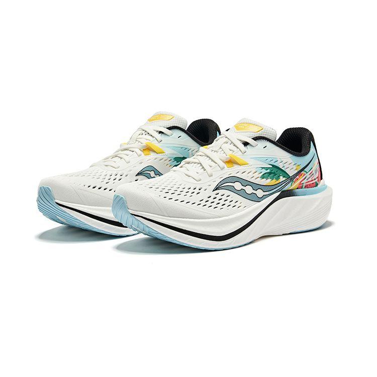 SAUCONY Slay Full Speed 2 Chaussures de Course Professionnelles pour Marathon Entraînement Plaque Carbone Coupe Bas Unisexe Chaussures de Course Blanc Noir S28234-5